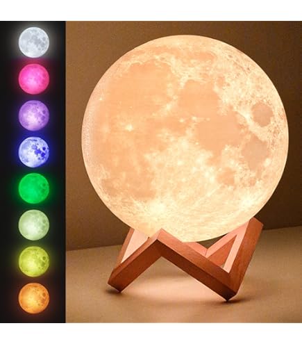 「Light Mellow Moonlight」 Amazon.com: Kikkerland Glowing Moon Night Light, On/Off
