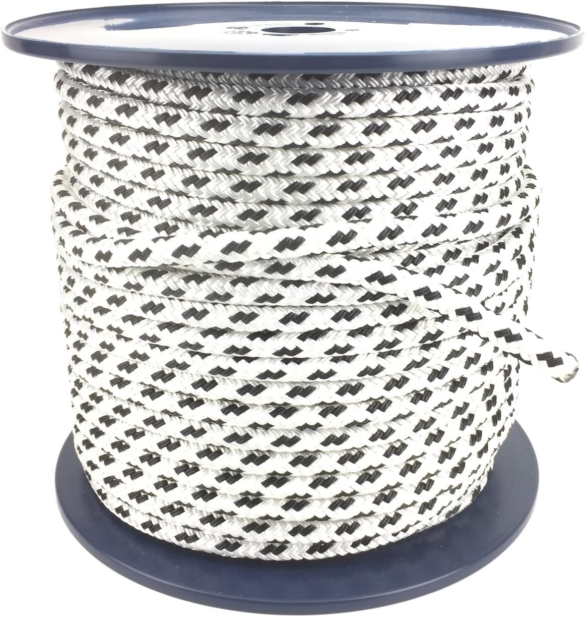 10mm White & Black Double Braid Polyester Rope, Braid On Braid Choose Length - 2243 KG Break Load