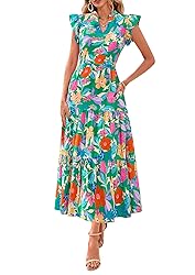 PRETTYGARDEN Women's 2025 Summer Floral Midi Dress