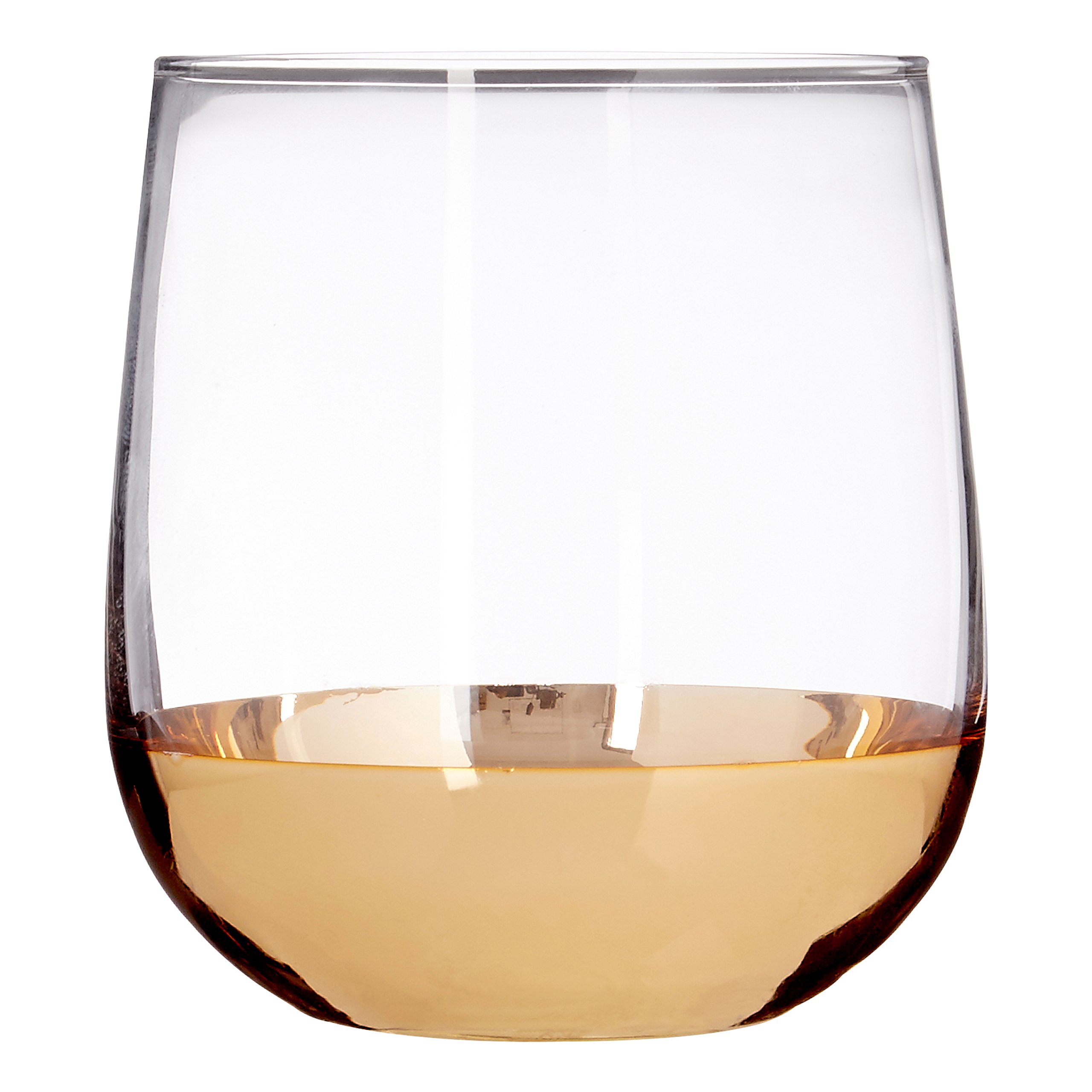 Premier Housewares Horizon Glass Tumblers, Gold, 9 x 9 x 10 cm, Set of 4