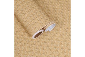 FANCYEASY Non-Textured Natural Tan Cane Webbing Wallpaper Peel and Stick Rattan Contact Paper for Cabinets Drawers Walls 15.7