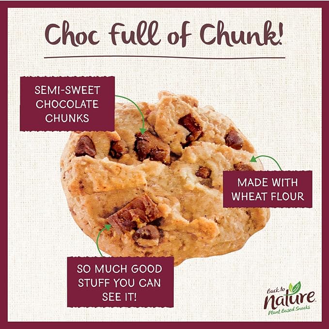 Back To Nature Cookies Non Gmo Chocolate Chunk 9 5 Ounce Amazon Com Grocery Gourmet Food