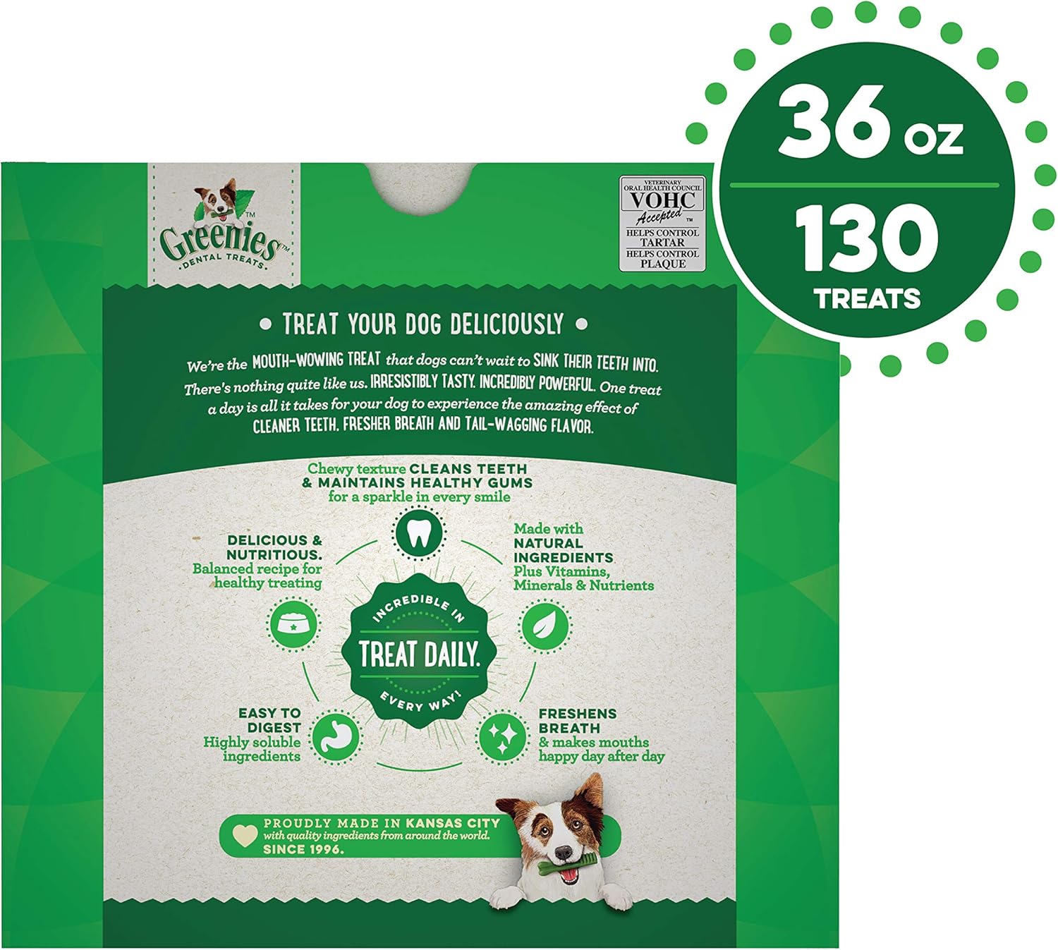 GREENIES Original TEENIE Natural Dog Dental Care Chews Oral Health Dog Treats, 36 oz. Pack (130 Treats) : Pet Snack Treats : Pet Supplies