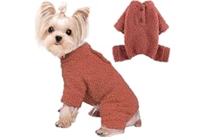 CCURRILI Dog Clothes for Small Dogs - Small Dog Clothes - Dog Pajamas - Small Dog Sweater - Puppy Pajamas Onesies - Pet Clothes - Chihuahua Clothes Yorkie Clothes - Dog Apparel (Small, Brick red)