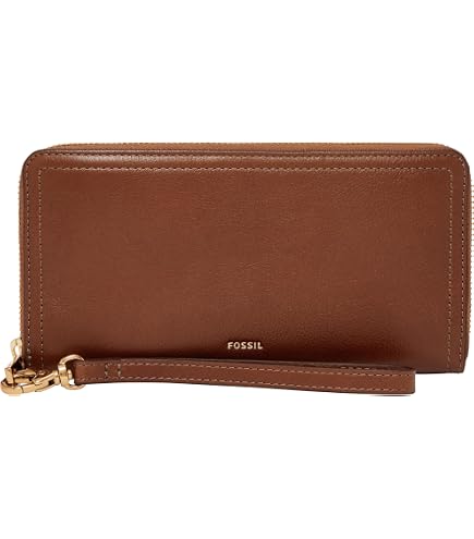Fossil Women's Penrose Leather Clutch Crossbody Purse Handbag