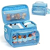 Anycosy Carrying Case for Toniebox Starter Storage Bag for Tonies Figures Characters Headphones and Charging Station Portable Storage Bag with Shoulder Strap and Handle Bar (Blue)