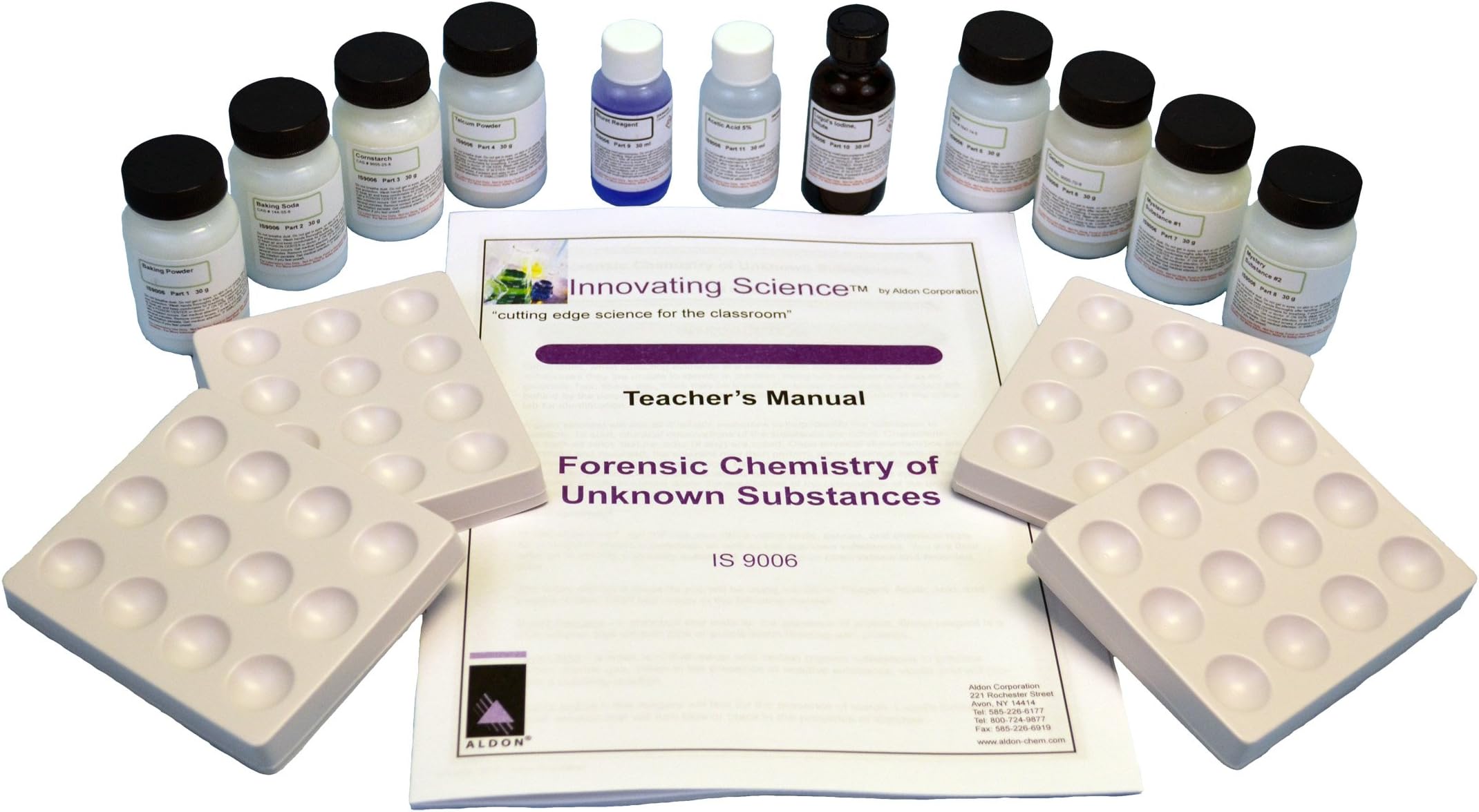 ALDON Innovating Science Forensic Chemistry: Unknown Substances Analysis Kit (Materials for 15 Groups)