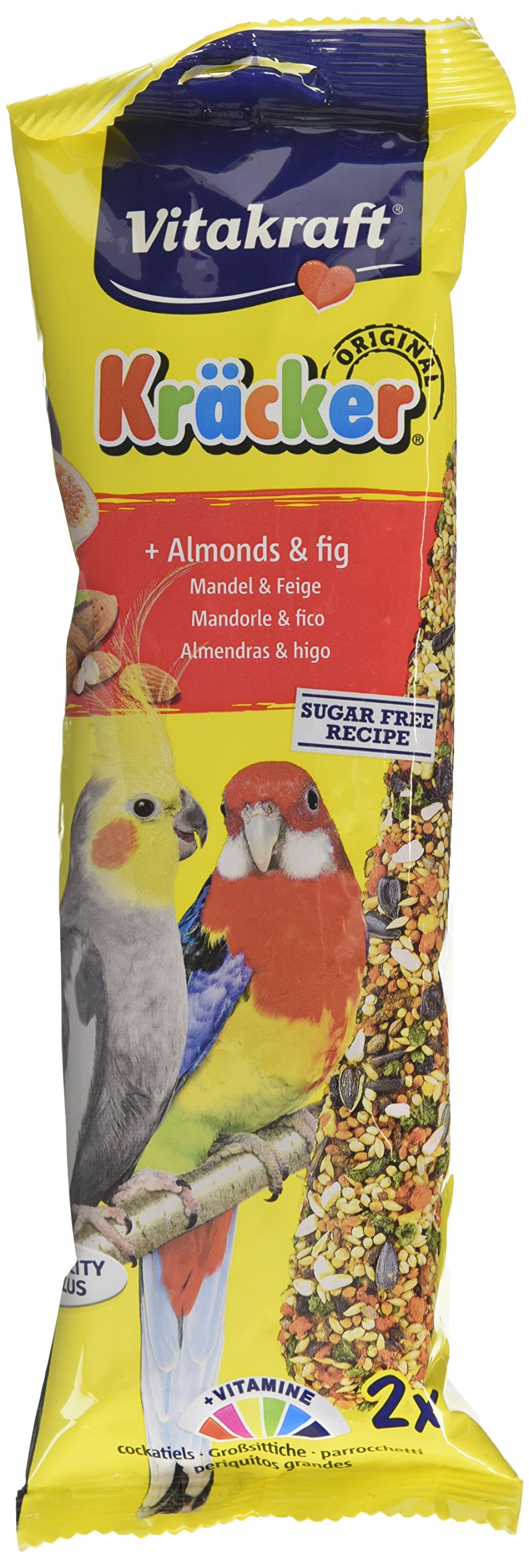 Vitakraft Kracker Cockatiel Bird Food Almonds-Fig, Pack of 5