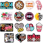 Watersay 15 Pcs Mom Silicone Focal Beads for Pens Mama Beads Bulk Mother's Day Silicone Charms for Keychain Necklace Bracelet Jewelry Making DIY Mother's Day Gift
