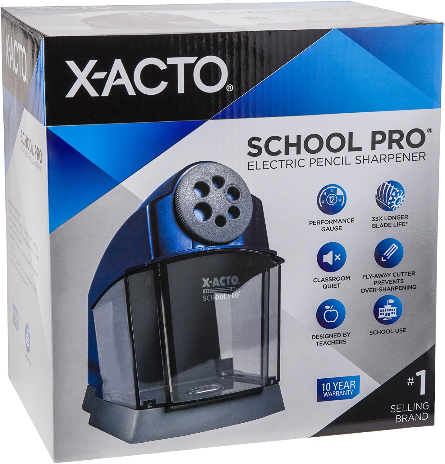 X-ACTO School Pro Classroom Electric Pencil Sharpener, Blue, 1 Count : Pencil Sharpeners : Office Products