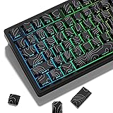 dagaladoo PBT keycaps Set,Black keycaps 60 75
