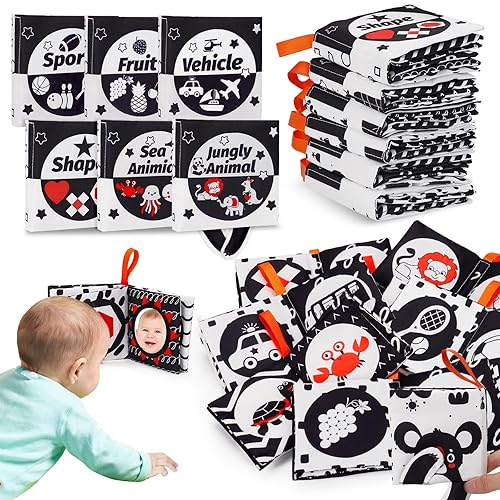 PCS High Contrast Soft Baby Books 0-6 Months Black and White
