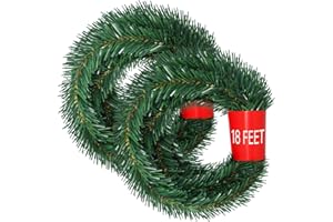 DearHouse 40Feet Christmas Garland, 2 Strands Artificial Pine Garland Soft Greenery Garland for Holiday Wedding Party,Stairs,Fireplaces Decoration, Outdoor/Indoor Use
