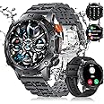 Military Smart Watch for Men(Answer/Dial Calls),1.43" AMOLED Always-on Display,Fitness Tracker 126+ Sports Modes/IP68/Heart Rate/Sleep/SpO2/Blood Pressure,Tactical Outdoor Rugged Watch for iOS Android