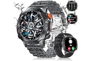 ESFOE Military Smart Watch for Men(Answer/Dial Calls),1.43" AMOLED Always-on Display,Fitness Tracker 126+ Sports Modes/IP68/Heart Rate/Sleep/SpO2/Blood Pressure,Tactical Outdoor Rugged Watch for iOS Android