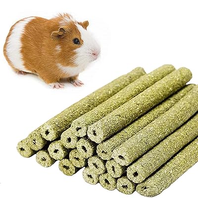 William Craft Timothy Hay Sticks for Guinea Pig Chinchillas Pet Snacks Chew Treats for Rabbit Hamsters Squirrel and Other Small Animals 20 Sticks