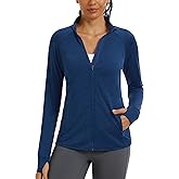 MAGCOMSEN Women's UPF 50+ Athletic Jackets Full Zip Lightweight Workout Jacket SPF Sun Protection Shirts Hiking Running