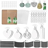 1250 Pieces Sublimation Earring Blanks Bulk DIY Jewelry Craft Making Kit with 250 Earing Hooks 250 jump Rings 250 Ear Plugs,125 Earring Cards Holder and Clear Package Bags for Birthday Gifts Supplies