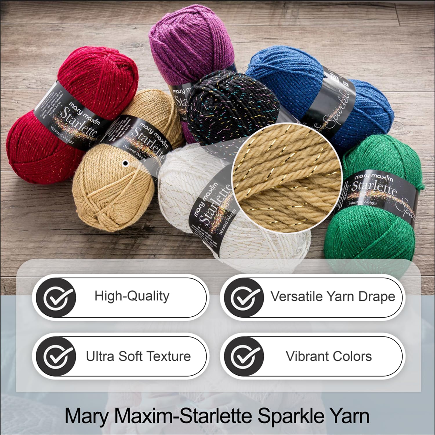 MARY MAXIM Topaz Starlette Sparkle Yarn