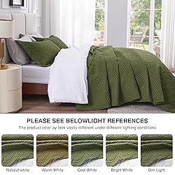 Love's cabin Twin Quilt Bedding Set Olive Green