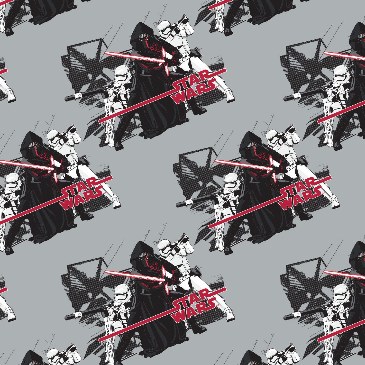 STAR WARS FABRIC Darth Stormtroopers Grey "The Force Awakens" Fabric 0.5 METRE Multiples