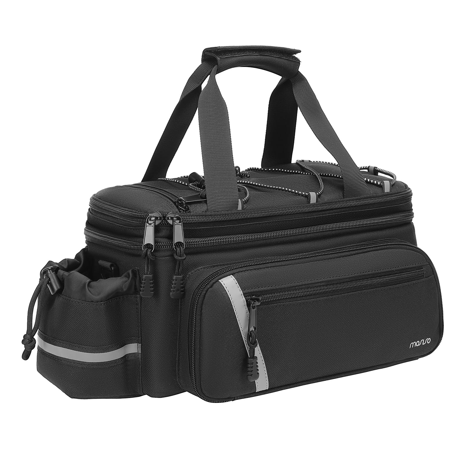 Bicycle Rear Rack Bag With Panniers - 20L Insulated Trunk With Rain Cover