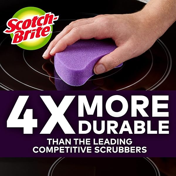 SCOTCH-BRITE™ GLASS COOKTOP PADS , 5.1INX3.0 IN X0.9 IN , ( 129MM X 76MMX 22MM) EA
