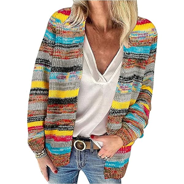 AMERI　MULTICOLOR KNIT CARDIGAN Rainbow Stripes Multicolor Cardigan PRE-ORDER One Size - Etsy