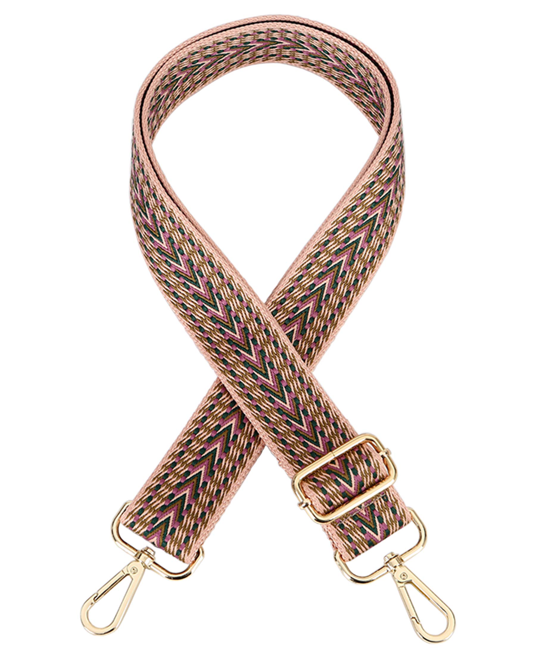 Shoulder Strap Colourful Adjustable Shoulder Strap for Shoulder Bag Tote Bags and Handbags DIY Accessories Shoulder Strap, Width 3.8CM -Gold Clasp, Luggage strap