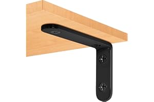 YIKOUJIS 4 Pcs Shelf Bracket,4 Inch Black Floating Shelf Bracket Heavy Duty Meta Walll L Bracket for Floating Shelf Bracket - Wall Mounted Support for DIY with Screws