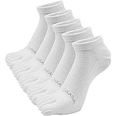 ZAKASA Toe Socks for Men Ankle: No Show Low Cut Toe Socks Individual Five Finger Cotton for Athletic Running 5 Pairs