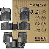 MAXPRO Floor Mats Fit for Dodge Durango Bucket Seats (2016-2023) | Models with Front Row Dual Floor Posts | Heavy Duty All Weather TPE Mats Waterproof for Tough Conditions | Custom Fit Floor Liners