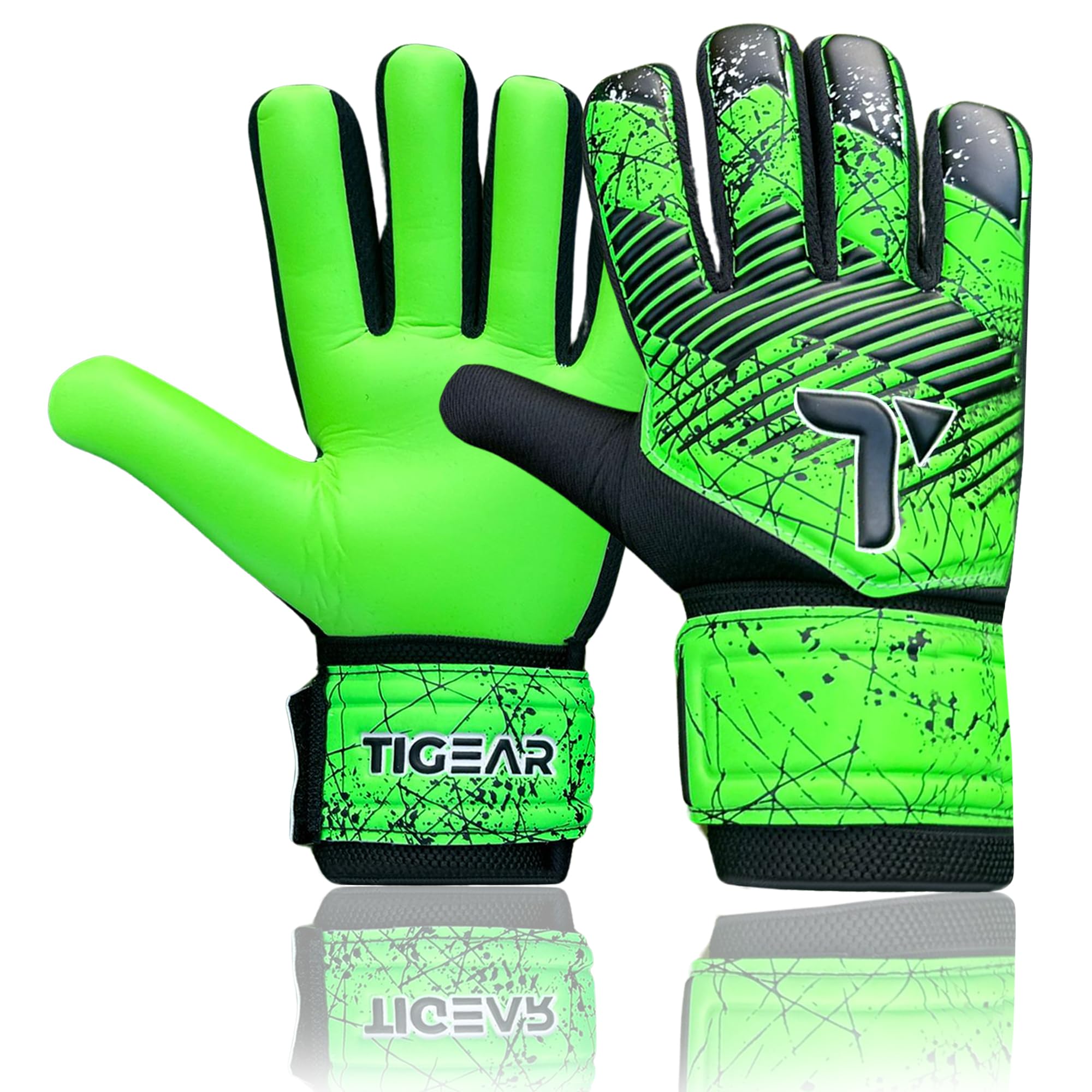 TIGEAR SuperJam Goalkeeper Gloves (Green, 7)