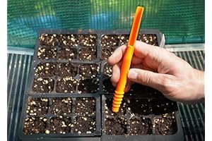 SPOKEN GARDEN Dibby Seed Sowing Garden Tool Dibber Planter Transplanter – Sow Seeds at the Right Depth – Easily Transplant Delicate Seedlings (Dibby XL) Orange