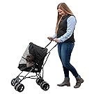 Pet Gear Ultra Lite Travel Stroller, Compact, Large Wheels, Lightweight, 38" Tall