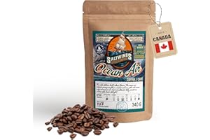 Ocean Air Whole Beans Coffee by Saltwinds Coffee Company (340g) | Dark Roast 100% Arabica Low Acid | Smooth & Full Body Fresh