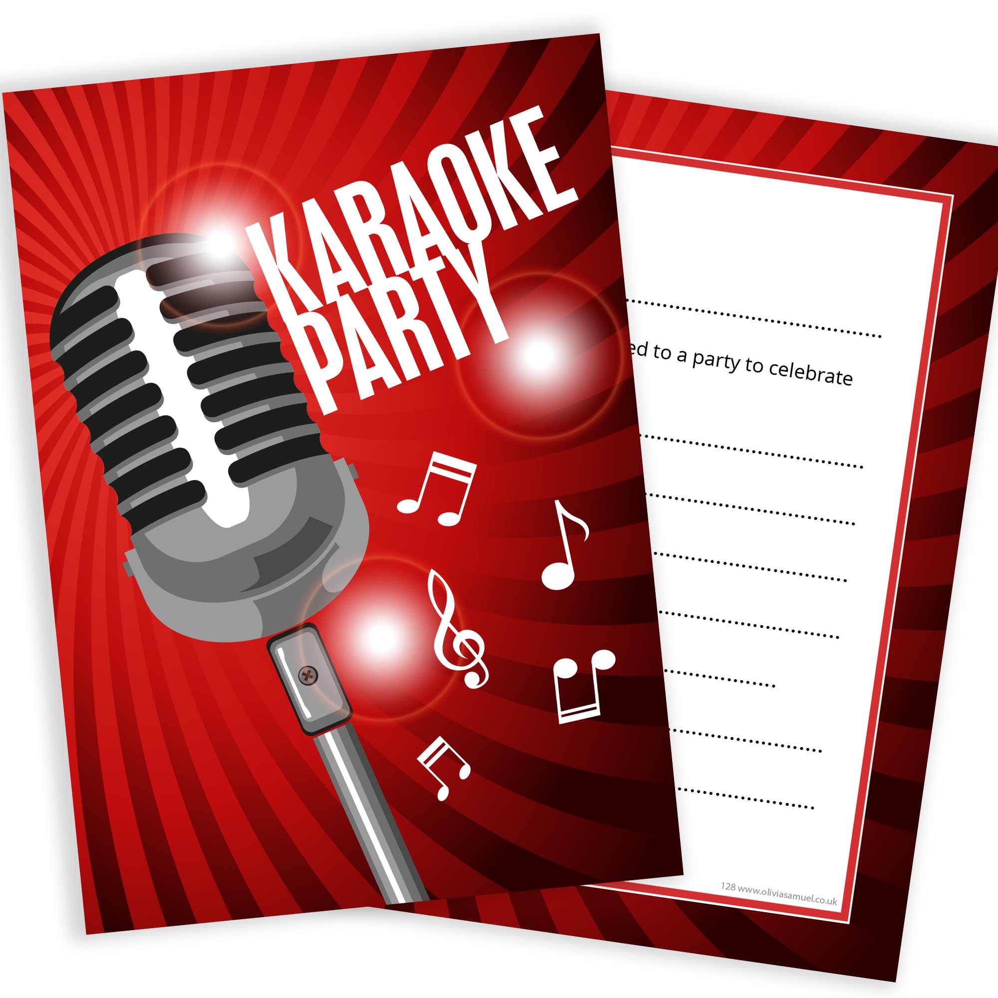 Olivia Samuel 20 x Karaoke Party Invitations from Ready to Write with Envelopes