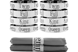 YOAPA Bed Sheet Organizer 8 Pcs,Closet Organization Sheet Straps,Elastic Bedding Sheet Keepers Straps for Foldable Bedsheet,Sheet Linen Labels for Bedding Sets (Queen,King,Full,Twin,8Pcs Mix)