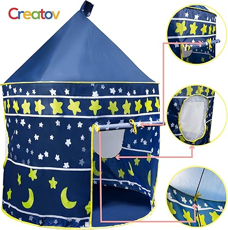 creatov kid's toy tent playhouse with carry case
