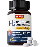 NUISM H2 Hydrogen Water Tablets - Molecular Hydrogen Tablets for Drinking Water with Magnesium, 12 PPM Antioxidant for Muscle Recovery, Cellular Energy, Metabolism, Hydration, Brain &amp; Gut Health 90ct