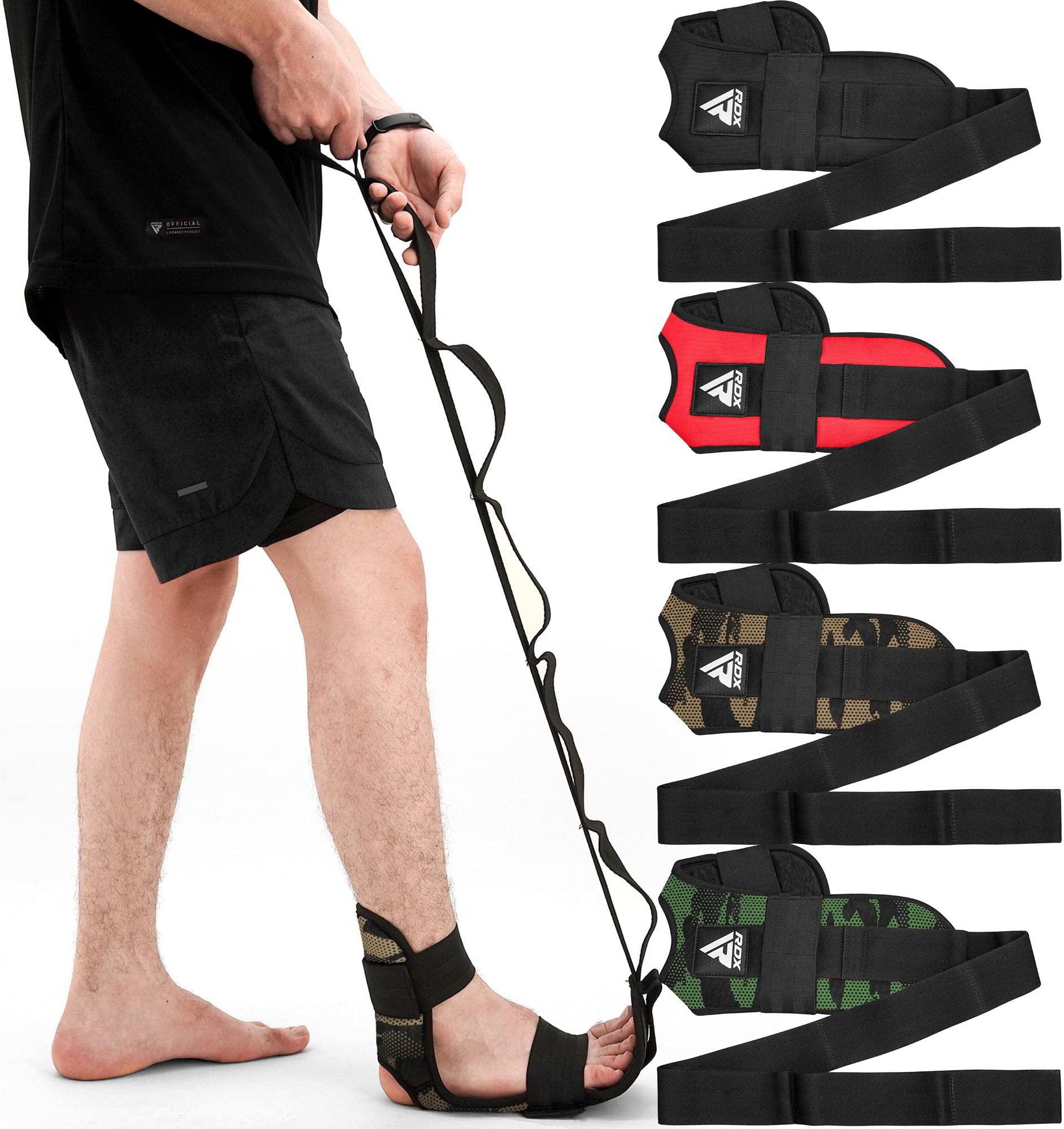 RDX Yoga Stretching Strap, Ankle Ligament Stretcher Belt with Loops Ligament Stretch Band, Fitness leg stretcher for Plantar Fasciitis, Foot Stretch Assist for Hamstring, Flexibility Exercise