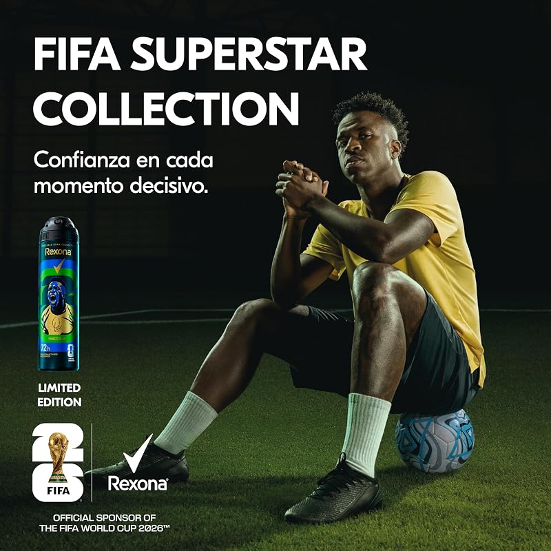 Caixa de Presente da Coleção Superstar da Taça do Mundo FIFA 2026TM, Spray Desodorizante Antitranspirante para Homens, 72H Proteção contra Suor e Odores, Ideia de Presente, Invisible Ice Fresh, 6 x 150 ml