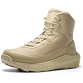 NORTIV 8 Men's Tactical Hiking Lightweight Cushion Sole for Work All Day Side Zipper Motorcycle Combat Military Boot Arch Support 8 Inches Terrascope