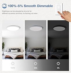 CycevSun 15.8 Inch Dimmable LED Ceiling Light Flush