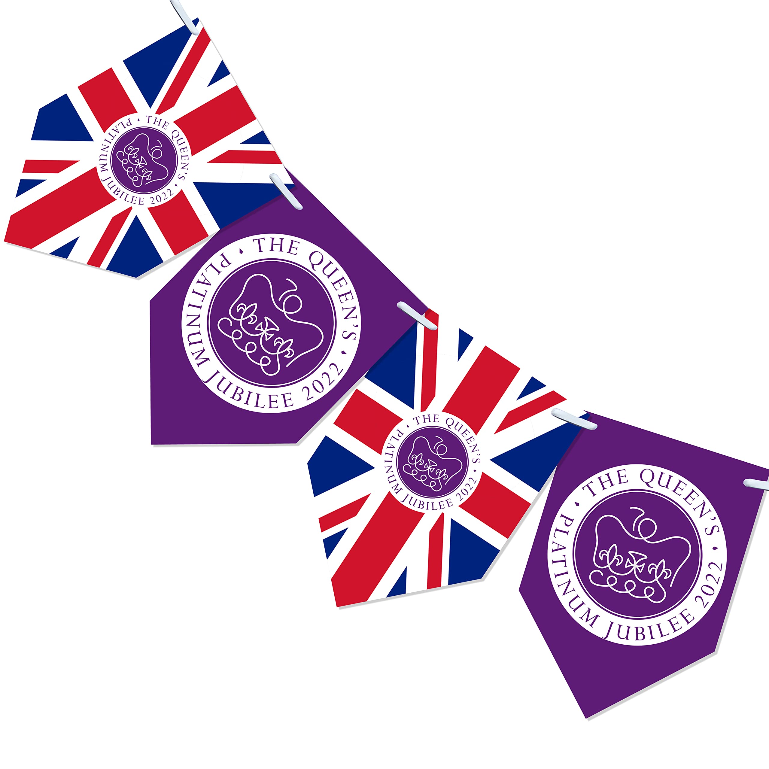 Queens Platinum Jubilee Union Jack 2022 Street Party Decoration (QJ Bunting - D1)