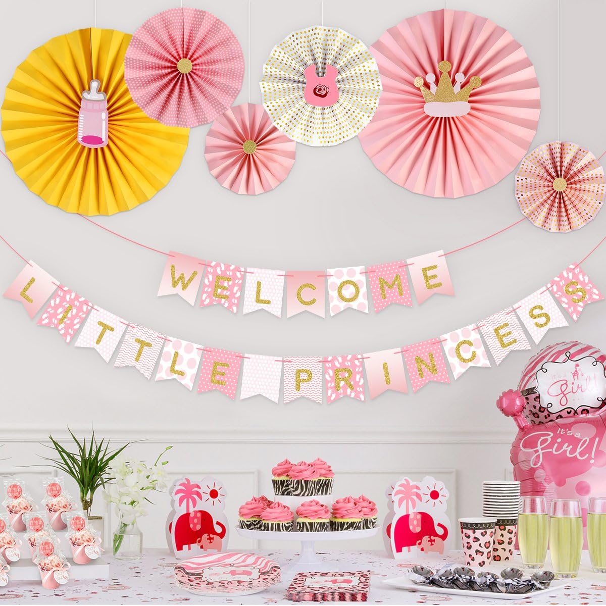 Unomor Baby Shower Decorations Girl Set 