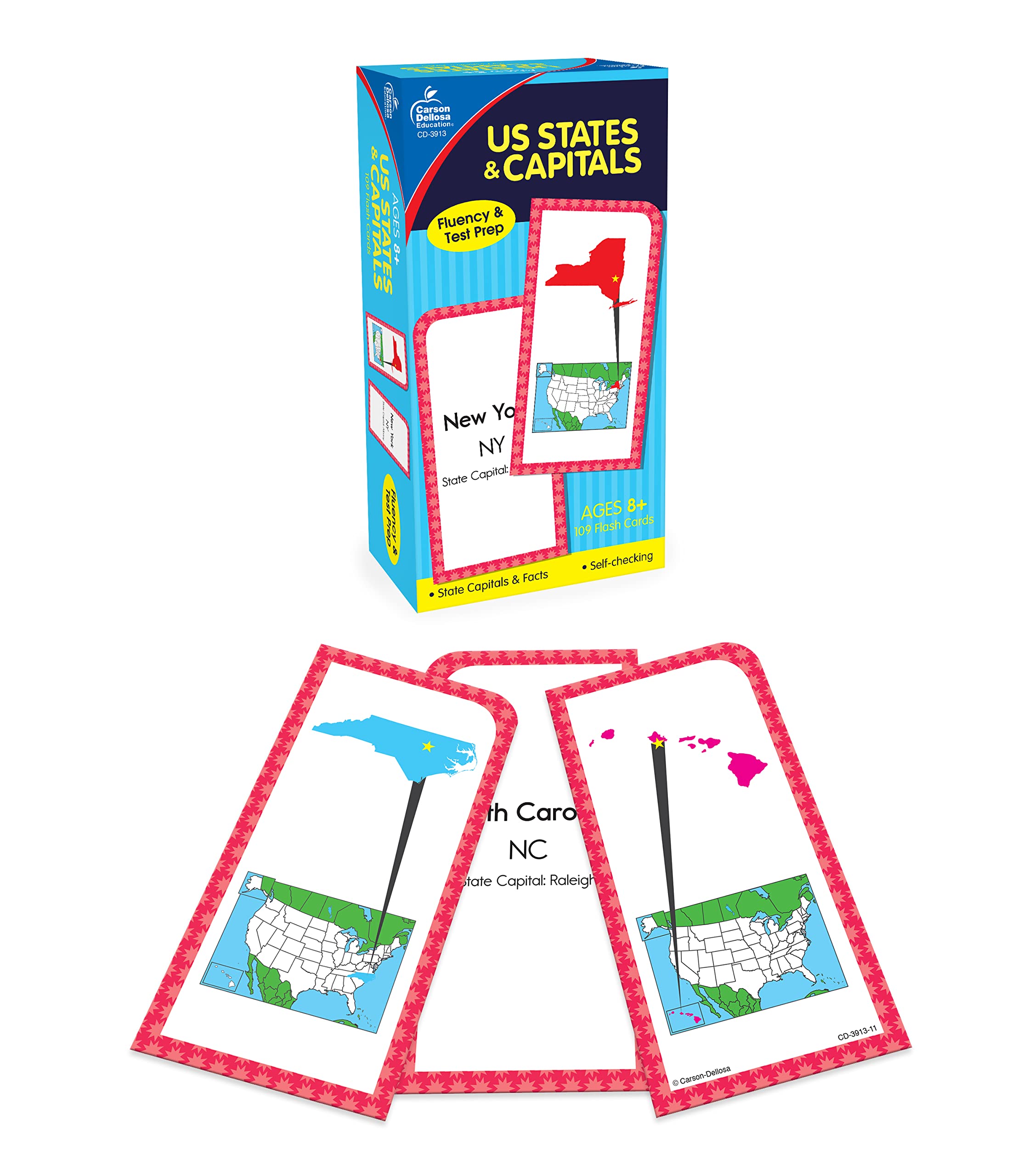 Mua Carson Dellosa States and Capitals Flash Cards for Kids Ages 8 ...