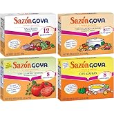 Goya Sazon Goya Unique Seasoning Variety 4-Pack Bundle, Con Azafran, 4-Pack