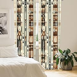 Ambesonne Bear Curtains, Modern Scandi Arrow and