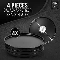 Small Dinner Plates Set of 4, 7.5" Stoneware